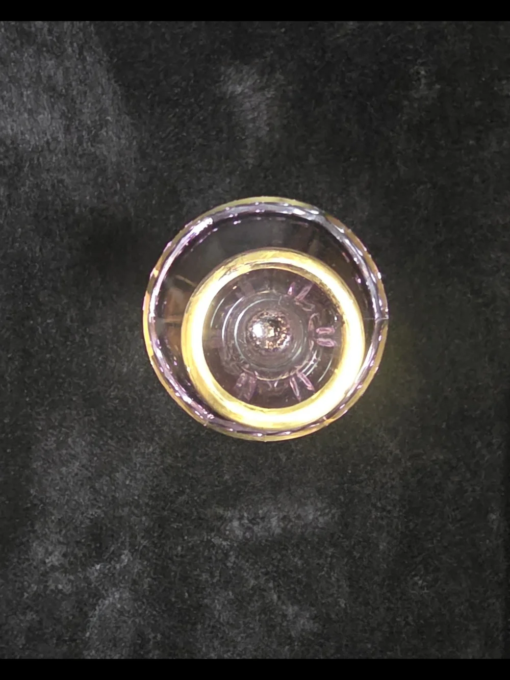 VTG SC Line Lead Crystal Candlestick Gold Trim